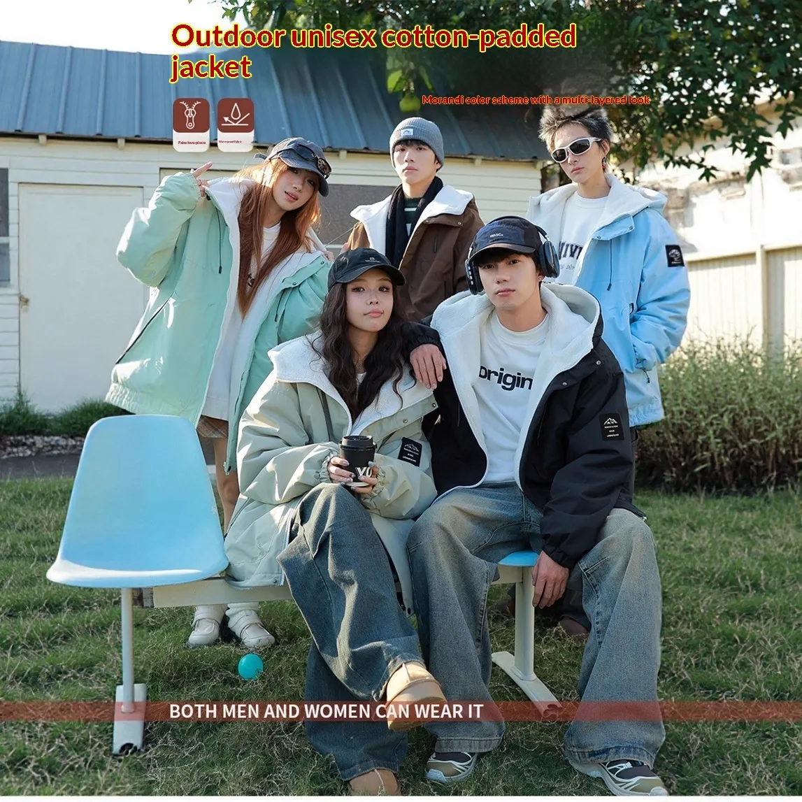 Unisex Reversible Cotton Coat For Outdoor Wear