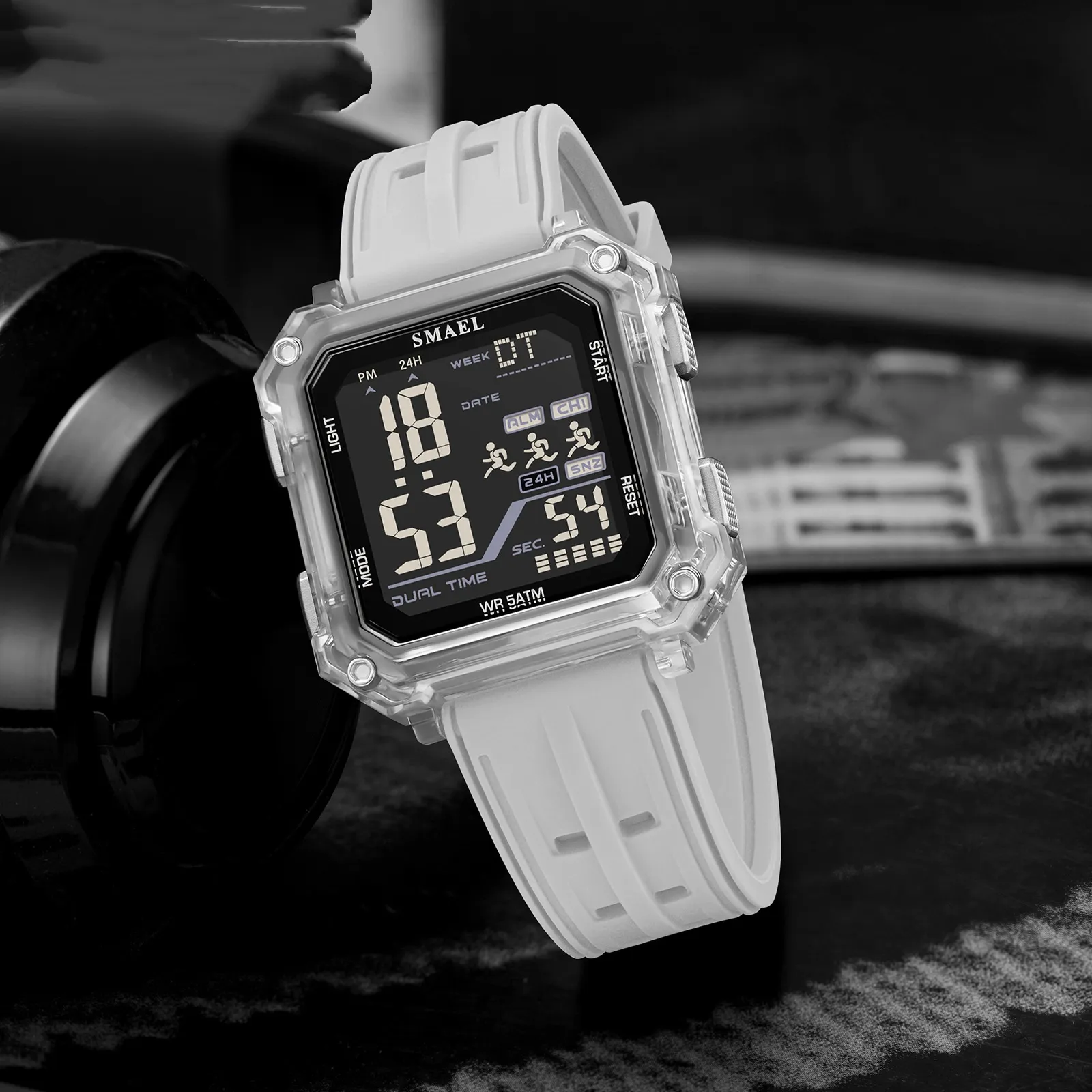 Casual Fashionable Stopwatch Alarm Sports Watch For Students